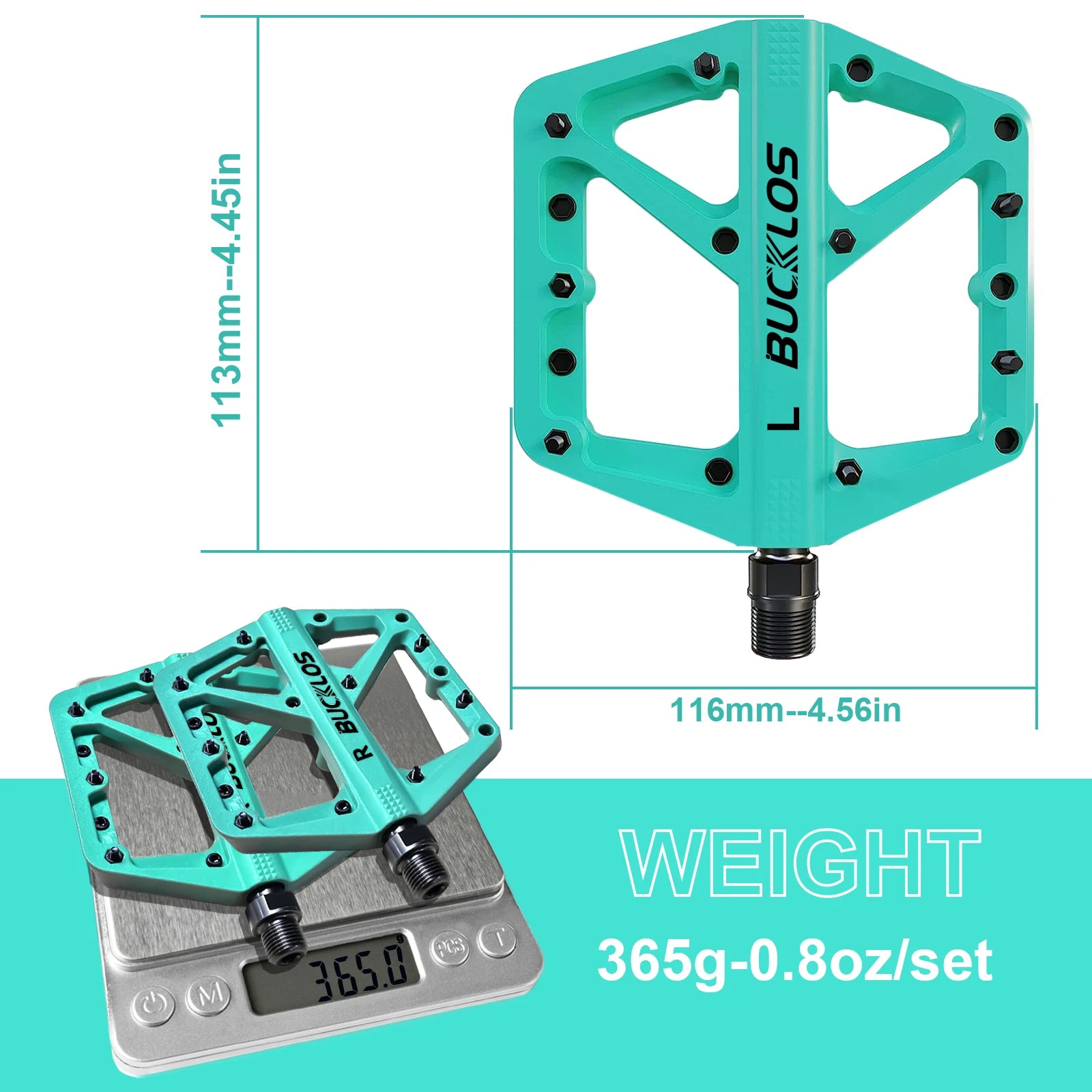 BUCKLOS Bicycle Pedal Nylon Mountain Bike Pedal Widen Road Bicycle Pedals Non-slip MTB Pedals for AM BMX Folding Bike