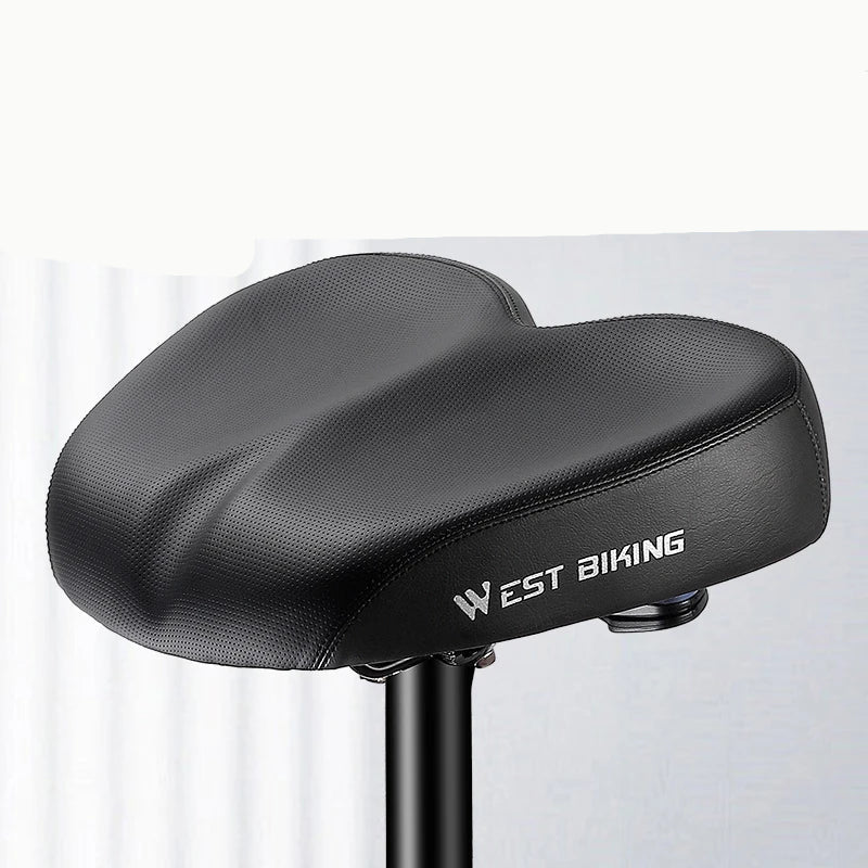 WEST BIKING Comfortable Bike Saddle High Elastic Sponge Double Shock Absorption Bike Cushion Widen Waterproof MTB Road Bike Seat