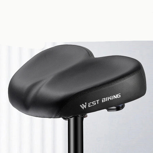 WEST BIKING Comfortable Bike Saddle High Elastic Sponge Double Shock Absorption Bike Cushion Widen Waterproof MTB Road Bike Seat