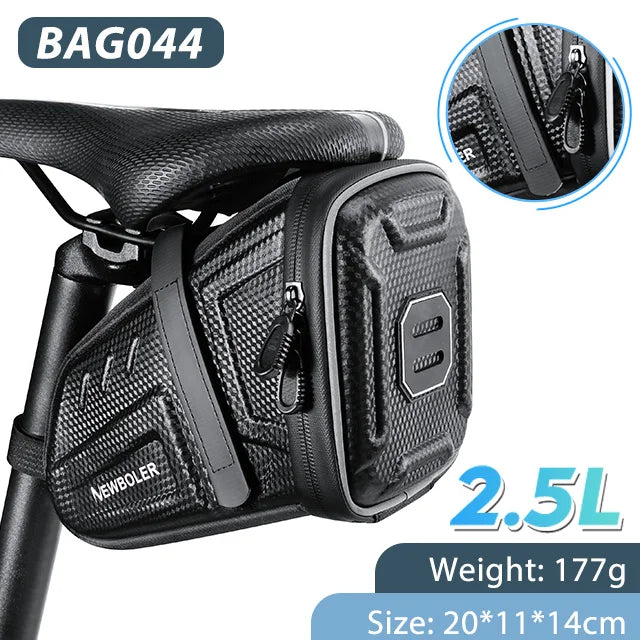 NEWBOLER Waterproof Bicycle Saddle Bag MTB Road Bike Saddlebags Reflective Striped Bicycle Tool Bag MTB Bike Bag Accessories