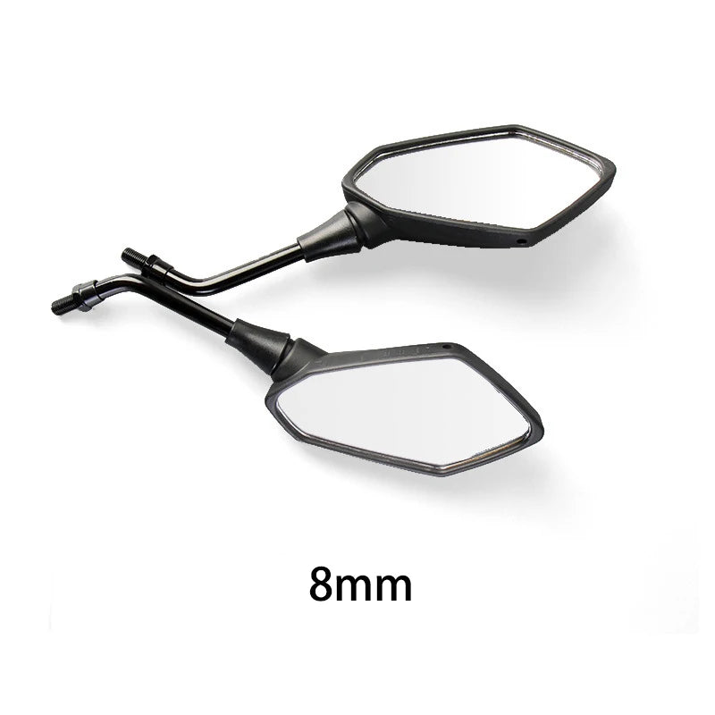 Universial 8mm 10mm Motorcycle Mirror Scooter E-Bike Rearview Mirrors 2Pcs/Pair Electromobile Back Side Convex Mirror 8mm