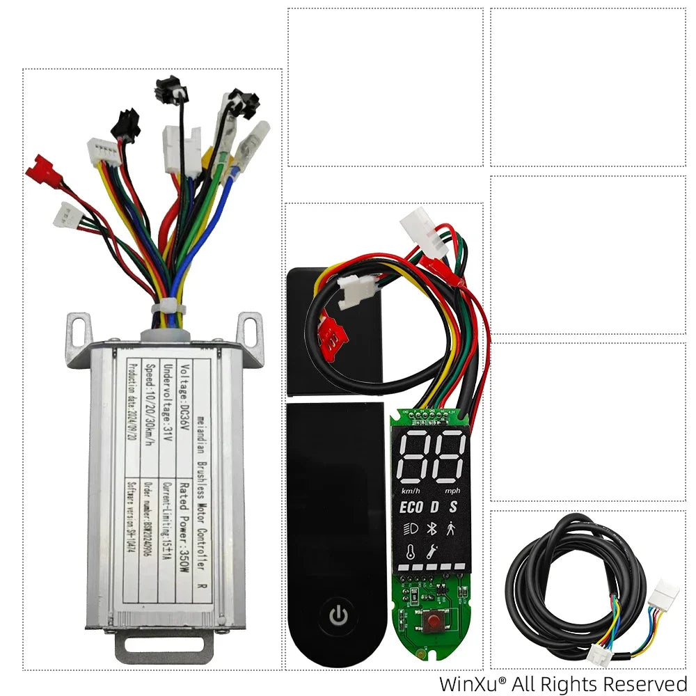 36V 350W Electric Scooter Brushless Motor Universal Controller LED Dashboard Display Accelerator Set for Xiaomi M365 Repair Controller-4 item