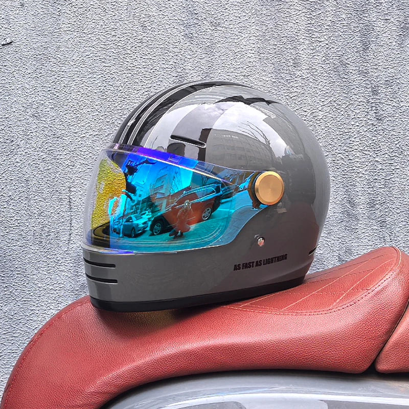 Full face motorcycle helmet - Classic design, suitable for both men and women, with safety protection certified by DOT 19 China