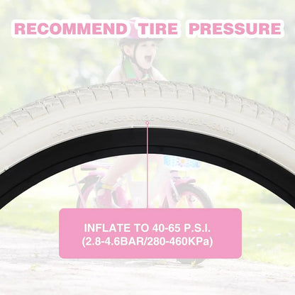 16 Inch 16 x 1.75 White Bicycle Tire,Bike Tyre for 16 Inch MTB, Kid Bike, Child Bicycle Girl Bicycle
