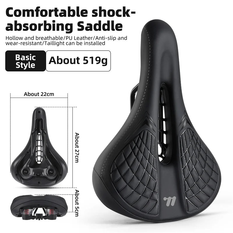 WEST BIKING Bicycle Saddle Comfortable Shockproof Bike Seats MTB Road Hollow Breathable Mountain Bike Saddle Cycling Cushion