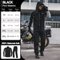 SULAITE Motorcycle Raincoat Suits Men Waterproof Rain Gear Rain Jacket Reflective Work Rain Coats Lightweight Hiking Rainsuit 0901-Black