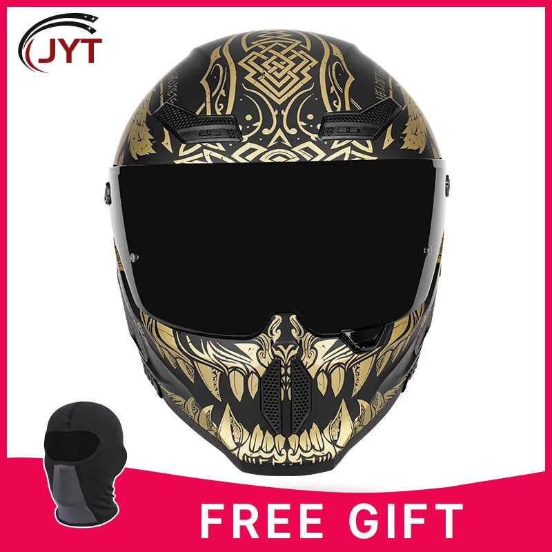 Motorcycle helmet matte black with reserved Bluetooth slot DOT certified sun protection breathable Golden Wolf B CHINA