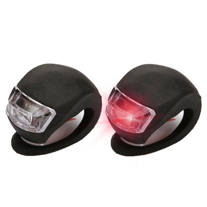 2 PCS Silicone Bicycle Front Rear Light Set Night Riding Safety Warning Taillight Easy to Install Flashlight Headlight Tail Lamp