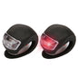 2 PCS Silicone Bicycle Front Rear Light Set Night Riding Safety Warning Taillight Easy to Install Flashlight Headlight Tail Lamp two black