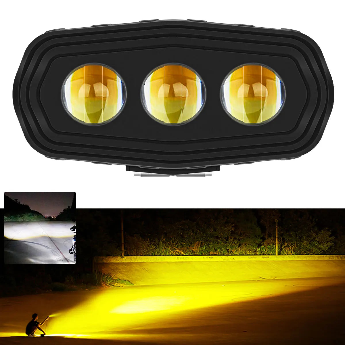 2/3/4 chip lens Spotlight Motorcycle light bulb headlamps Driving lights laser light LED additional Light bulb for moto SUV ATV