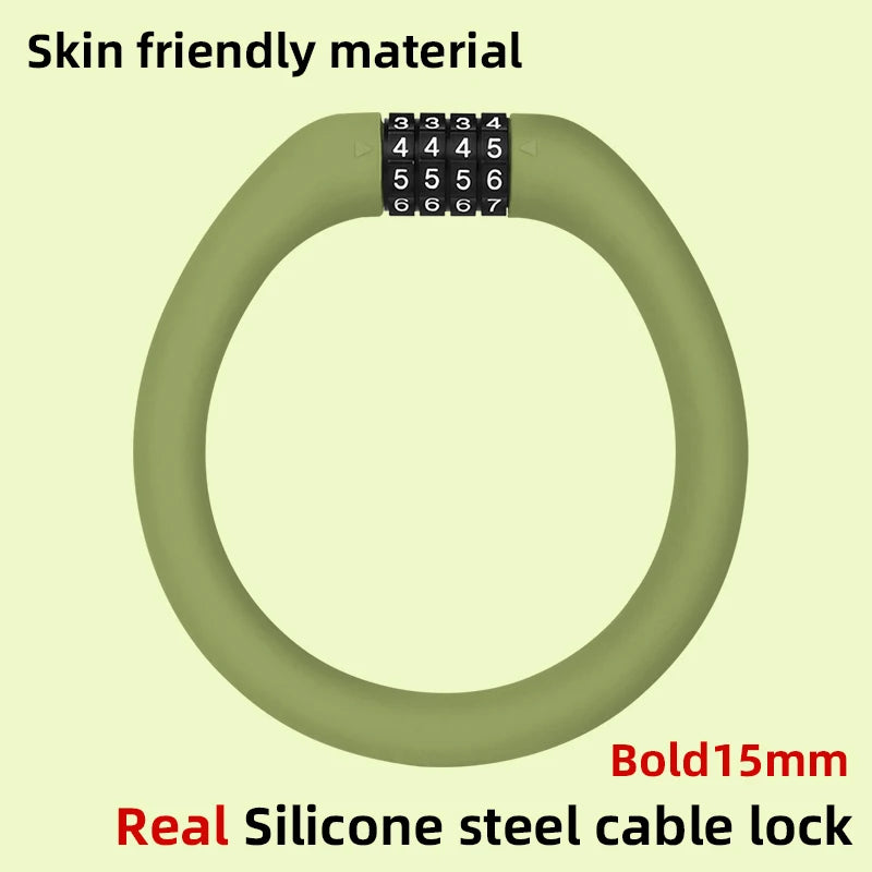 Anti-theft Bold Steel Cable Lock Soft Silicone Covered Road Bicycle Lock Portablle MTB Lock Bike Accessories