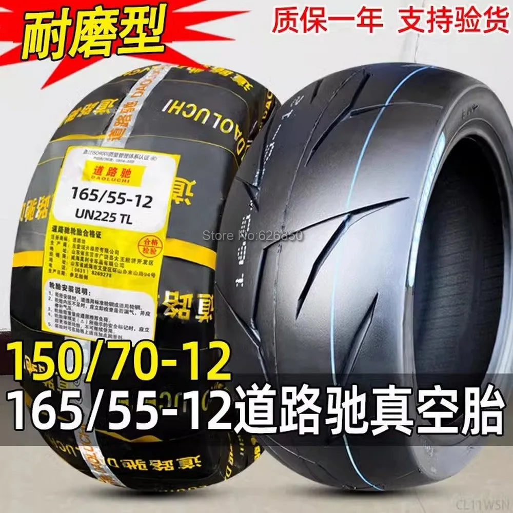 165/55-12 Vacuum Tubless Tire 150/70-12 Tyre Wear Resistant Road Tire For Electric Scooter Motorcycle 12 Inch Wheel Tire