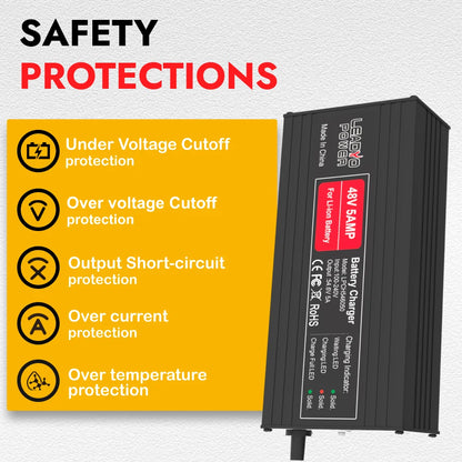 54.6V 5A Li-ion Battery Charger For 48V Electric Bike with DC2.1 Plug Intelligent Ebike Polly Hailong Battery Power Supply