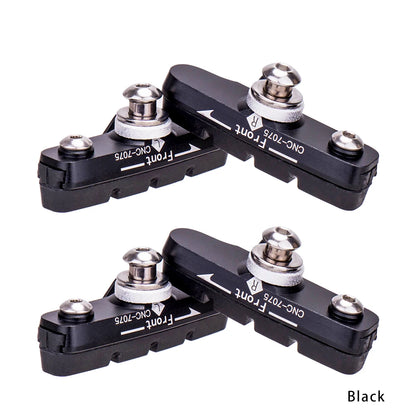 ZTTO Road Bike Brake Shoes C Caliper Hoof Replaceable Rubber Pads CNC Shell Block For Aluminum Alloy Rims Friction Wheel Brake Black 2 Pairs