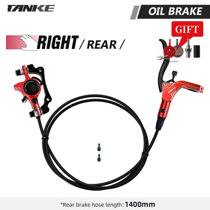 TANKE MTB Bike Hydraulic Disc Brake Set 160mm Rotors Oil Calliper Plate Front Rear Mountain Bicycle RED-RR China