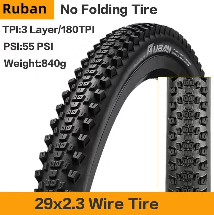 CONTINENTAL Ruban MTB Tire 27.5/29 x 2.1/2.3/2.6 Pure Grip Compound Shield Wall System Non-Folding Tire Steel Wire Tyre 1pcs 29x2.3 Black China