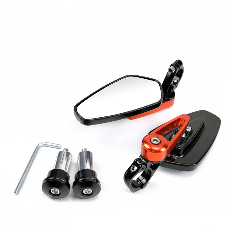 EAFC 1 Pair 7/8" 22mm Motorcycle Rearview Mirrors Universal Scooter Bar End Handlebar Mirror Rear View Mirror Accessories Red