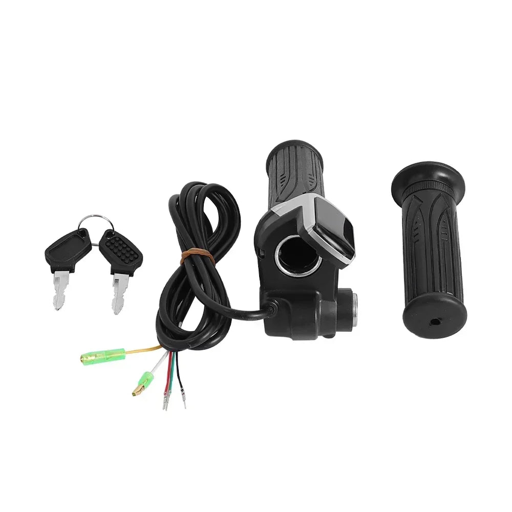 Throttle Handlebar LED Display for Electric Scooter Bike 24/36/48/60V Throttle Speed Adjustment Handle with Key Handle Grip