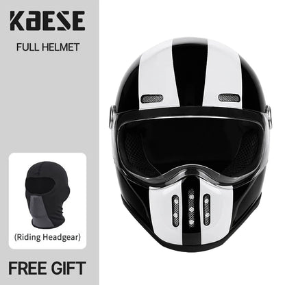 Full Face Helmet Vintage Red Sleek Design Lightweight Construction DOT ECE Certified Ideal Black White CHINA