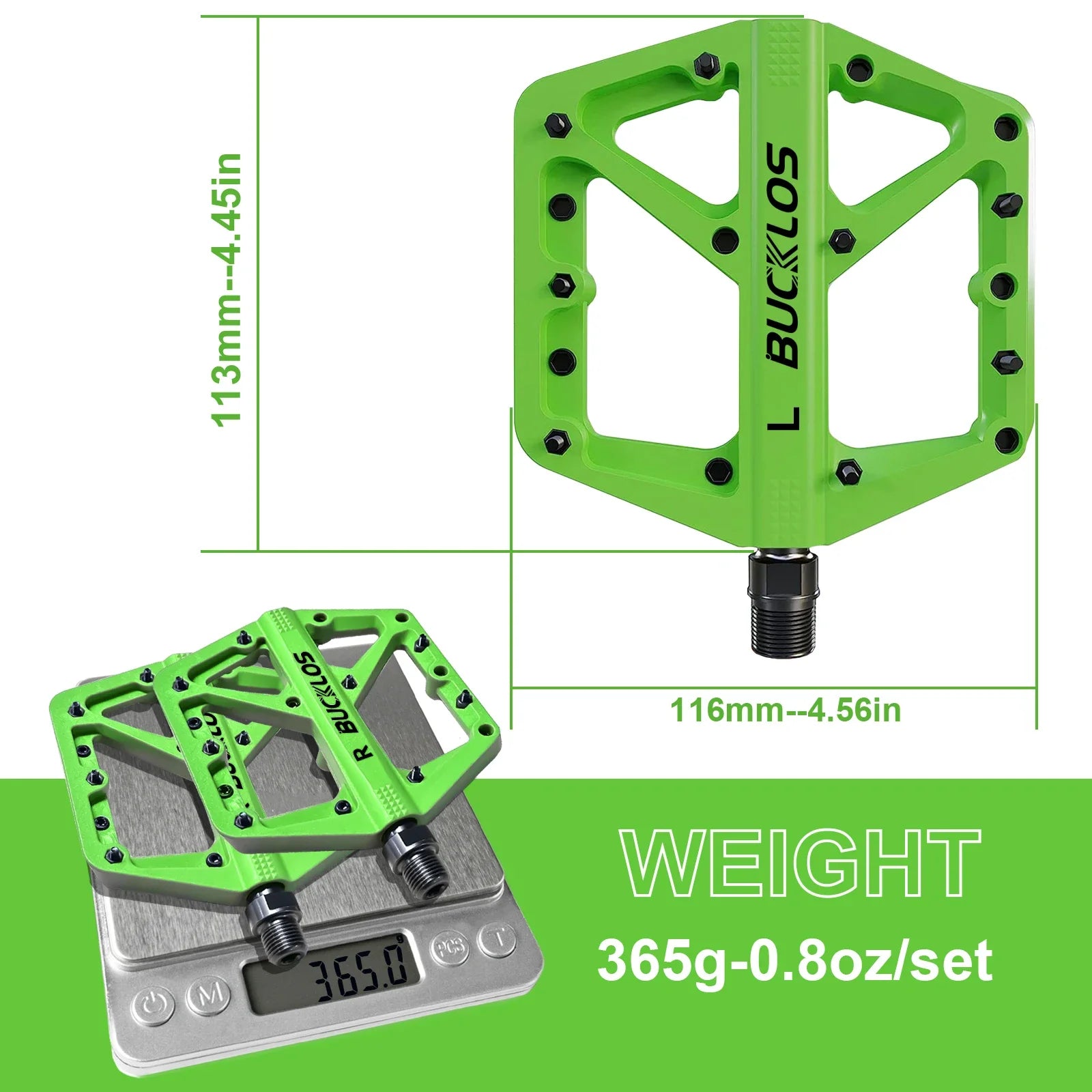 BUCKLOS Bicycle Pedal Nylon Mountain Bike Pedal Widen Road Bicycle Pedals Non-slip MTB Pedals for AM BMX Folding Bike