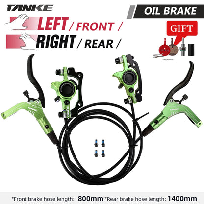 TANKE MTB Bike Hydraulic Disc Brake Set 160mm Rotors Oil Calliper Plate Front Rear Mountain Bicycle Green-LFRR China