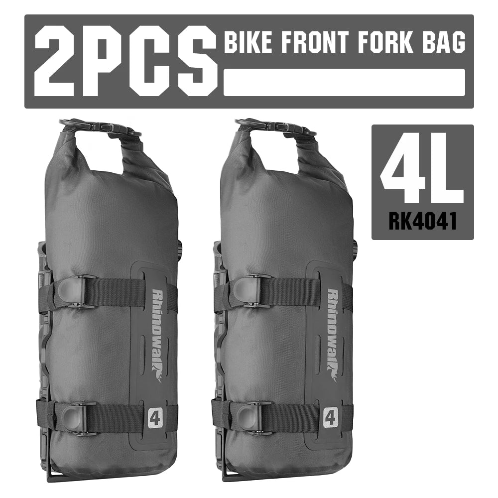 Rhinowalk Bike Front Fork Bag Waterproof 4L/7L Quick Release Cycling Fork Rack Bikepacking Luggage Bag With Mounting Base