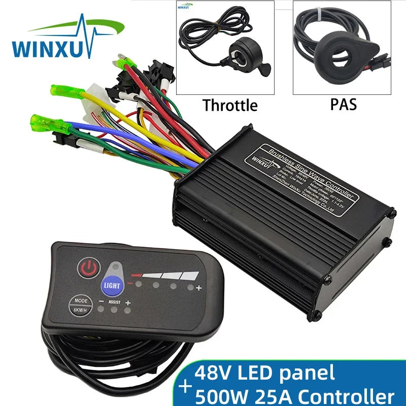 36V 48V 500W 25A Sine Wave Brushless Motor Driver Controller S810 810 LED Display Panel Set for Electric Bicycle Scooter Repair