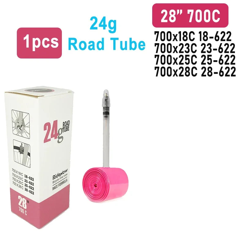 RideNow Bicycle Inner Tube 700c Road MTB Gravel 26inch 28inch 29inch Ultralight Bike Inner Tube French Valve 45mm Road 700C 24g X1 China