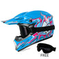 Off-Road Helmet DOT Certified - Motorcycle Motocross Helmet with Goggles, Removable Liner Blue A1 China