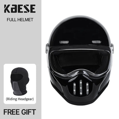 Full Face Helmet Vintage Red Sleek Design Lightweight Construction DOT ECE Certified Ideal Bright Black CHINA
