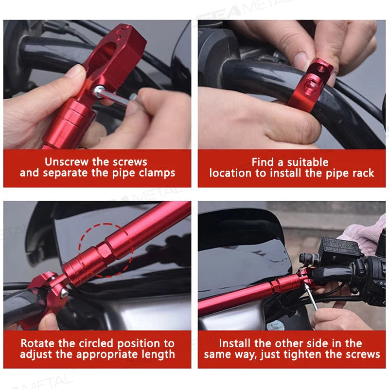 SEAMETAL Motorcycle Thick Balance Bar Universal 22mm Aluminum Crossbar Strengthen Handlebar Extended Motorbike Reinforce Lever