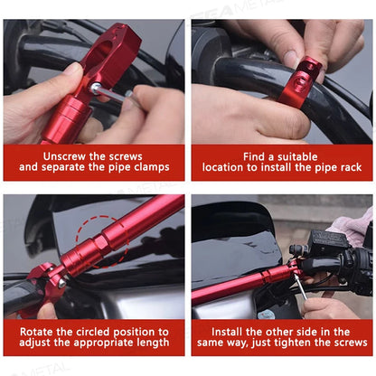 SEAMETAL Motorcycle Thick Balance Bar Universal 22mm Aluminum Crossbar Strengthen Handlebar Extended Motorbike Reinforce Lever