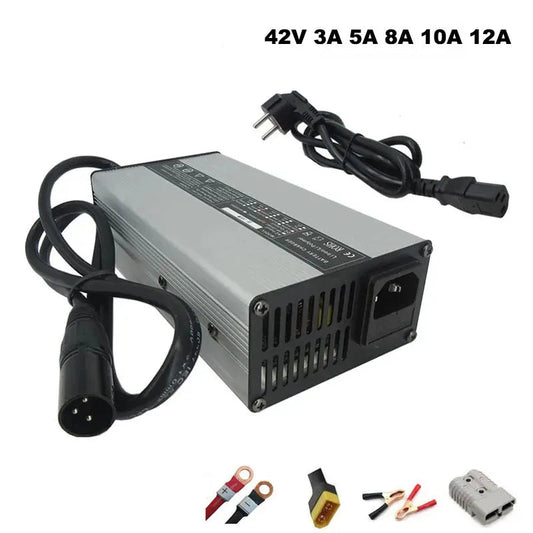 36V 5A 8A 10A 3A Li-ion Fast Charger For 36 Volt 10S Lithium Golf Cart Forklift Solar System Battery Charger XLR XT60 XT90 Port