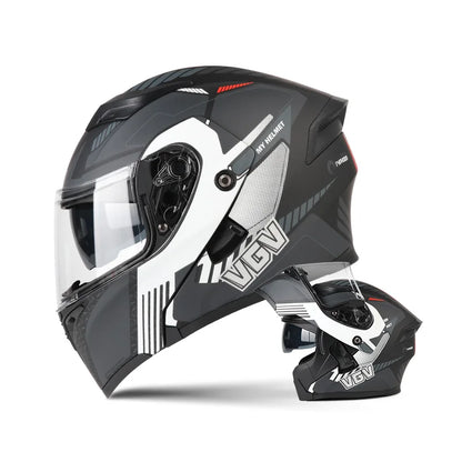 Motorcycle Full Face Helmet Men Women Fashion Dual Lens Helmets Motocross Racing 6 China