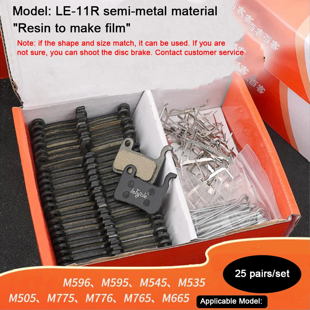 25 Pair MTB Bicycle Disc Brake Pads Resin/Metal/Ceramic Road Bike Hydraulic Brake Pads Universal for Shimano SRAM AVID ZOOM B01S LE-11 Resin
