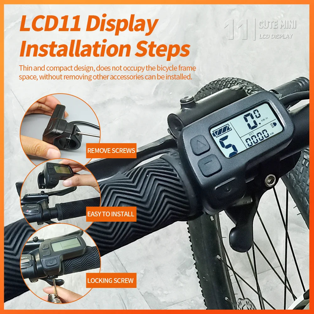 KT Display KT-LCD11 Mini Display 24V 36V 48V for KT Controller Ebike Panel Julet Waterproof/SM Plug