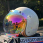 New Arrival Fashion Vintage Helmet with Bubble Visor Windproof Open Face Helmet White B CHINA
