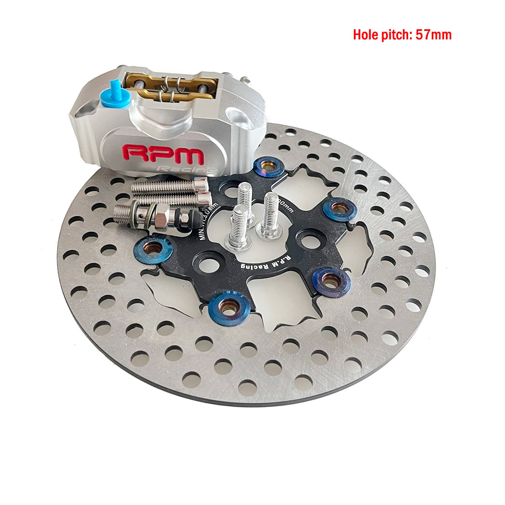 57mm Hole Pitching Motorcycle 200mm Brake Disc Brake Caliper Floating Rotor Front Universal for Yamaha RSZ JOG BWS Zuma Aerox 57mm Silver Set China