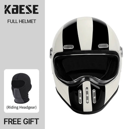 Full Face Helmet Vintage Red Sleek Design Lightweight Construction DOT ECE Certified Ideal White Black CHINA