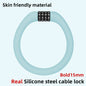 Anti-theft Bold Steel Cable Lock Soft Silicone Covered Road Bicycle Lock Portablle MTB Lock Bike Accessories Blue