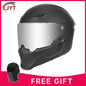 Motorcycle helmet matte black with reserved Bluetooth slot DOT certified sun protection breathable Matte Black C CHINA
