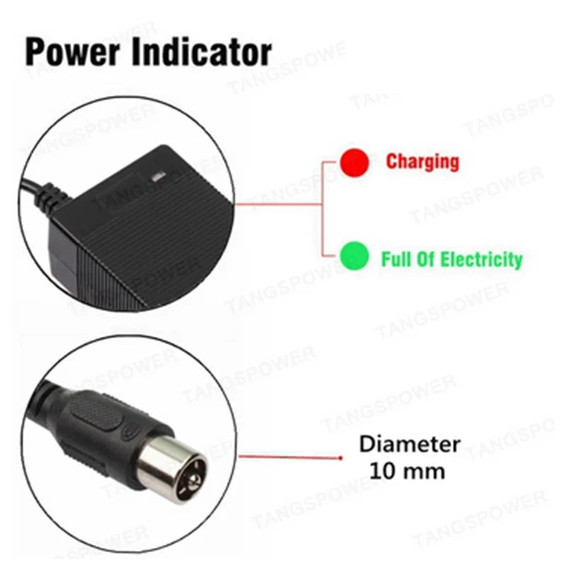 29.4V 5A Lithium Battery Charger 7S 24V 5A Li-ion battery Pack Charger Fast Charging Silent Cooling Fan Power Tool Charger