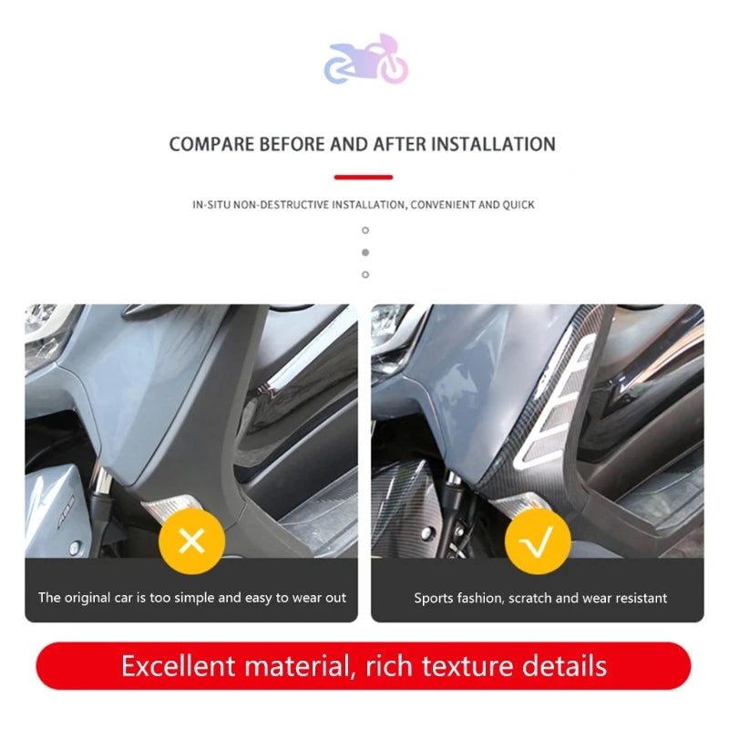 Carbon Fiber Motorcycle Cover Protective Shell Guard Decorative Frame Accessories Lightweight Fit for NMAX155 2020-2023