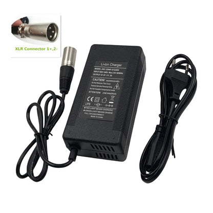 60V Charger 2A Output 67.2V/2A Charger For Wheelbarrow Harley Citycoco 16S 60V lithium Battery GX16 Connector with Fan 100-240V
