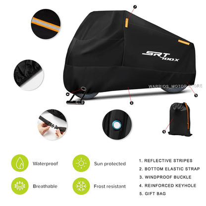 Motorcycle Cover Waterproof Outdoor Scooter UV Protector Dust Rain Cover For QJ Motor SRT 700 X 2024