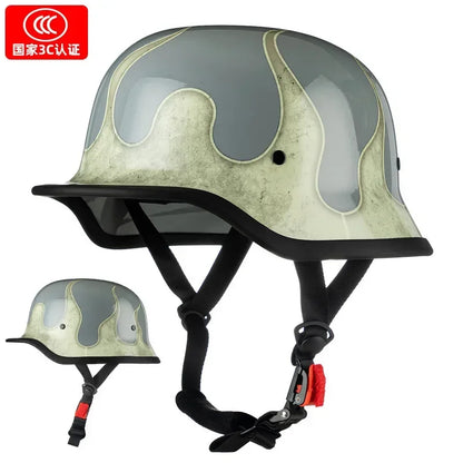 Motorcycle Helmet Male Summer Soldier Helmet Retro Cruise Half Helmet Electric Car Female Four Seasons style8 China