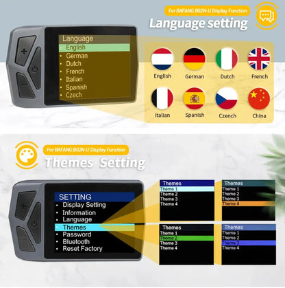 BaFang Motor Color Bluetoth Display EB02 CAN Protocol Unlock Speed Limit Set Wheel M510 M600 M820 M800 M200 M300 M620 M500 M410