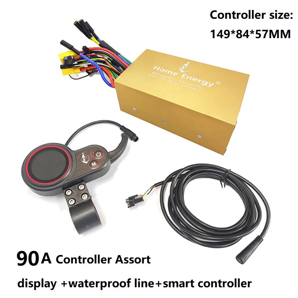 Electric Bicycle Dual Drive Controller 48v60v72v 50A70A90A120A160A Waterproof Cable for Electric Motorcycle Scooter LCD Display