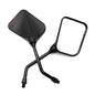 2PCS Black Square Motorcycle Mirrors - Universal Dual Sport Side Mirrors for All Bikes (Plastic Adjustable) MS-1008