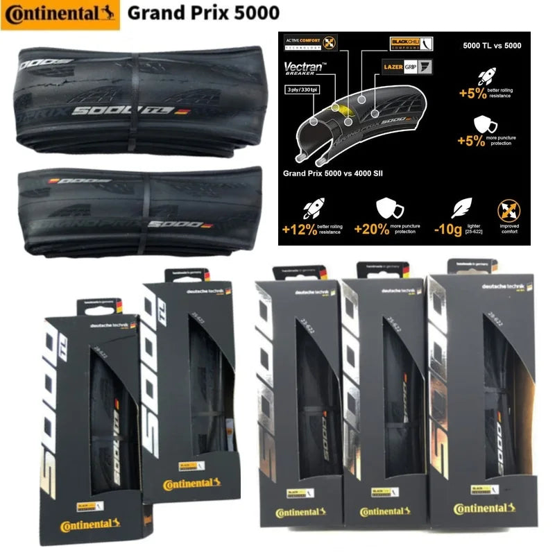 Continental GP5000 STR Folding Road Tire 700C (23C/25C/28C/32C TL)